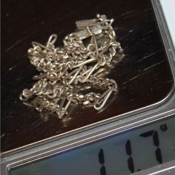 925 sterling silver marked flawless thick figaro link Necklace - Picture 6 of 7